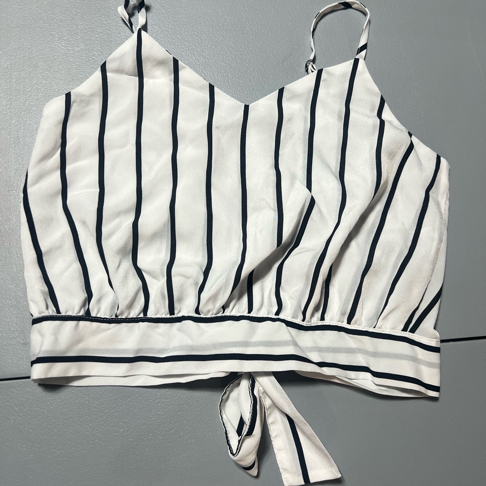 Striped Black and White Women's Top